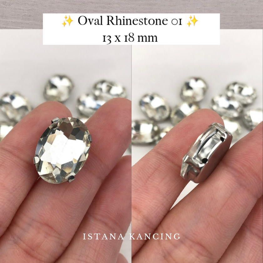 Pengaturan Cakar Kristal Oval 13x18mm
