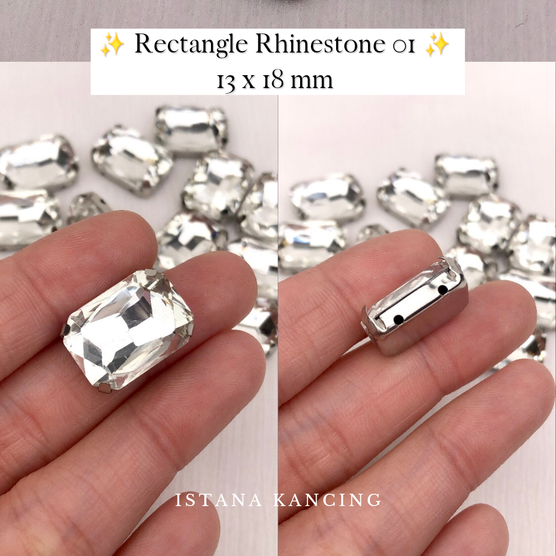 Rectangle Crystal Claw Setting 13x18mm