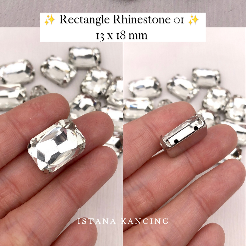 Rectangle Crystal Claw Setting 13x18mm
