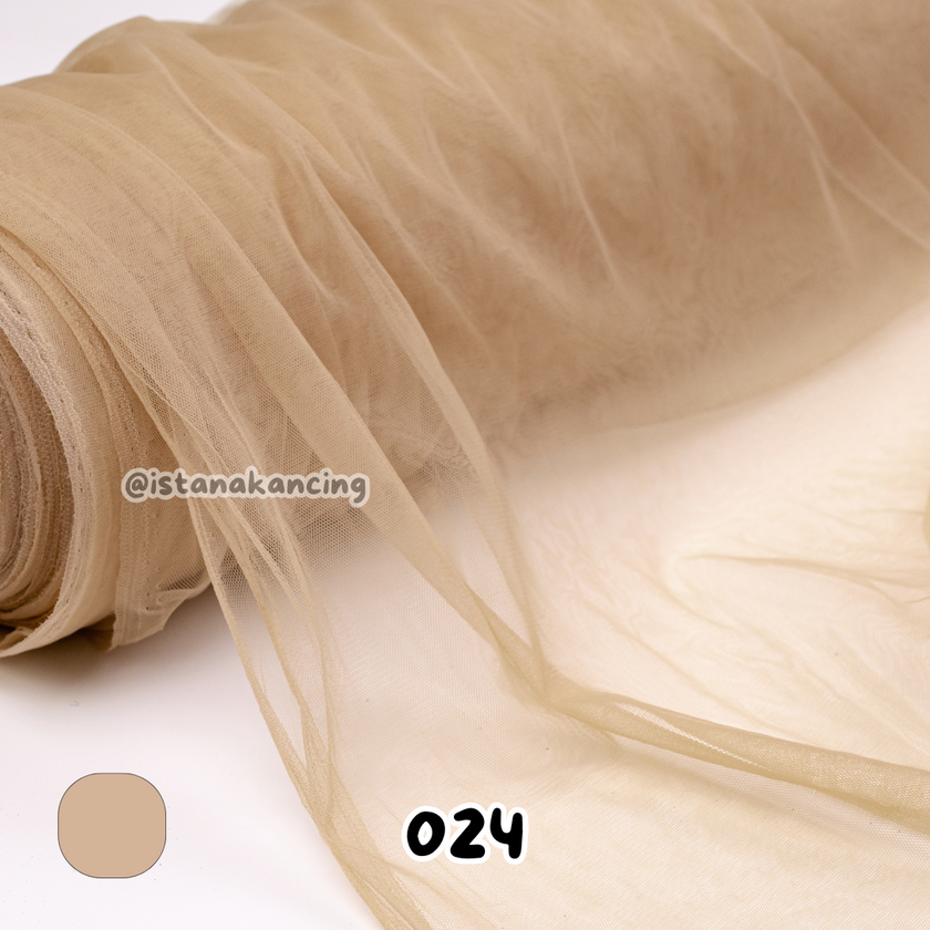 Kain Soft Tulle Lebar 150cm Brown Series