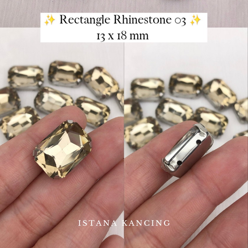 Rectangle Crystal Claw Setting 13x18mm