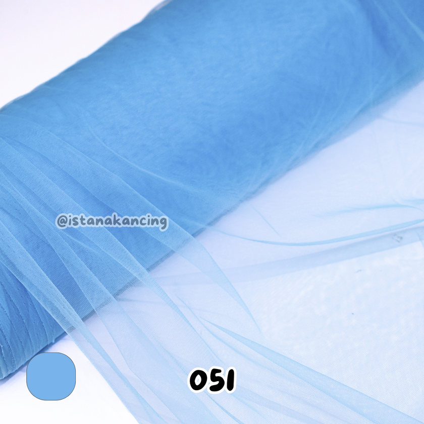 Kain Soft Tulle Lebar 150cm Blue Series