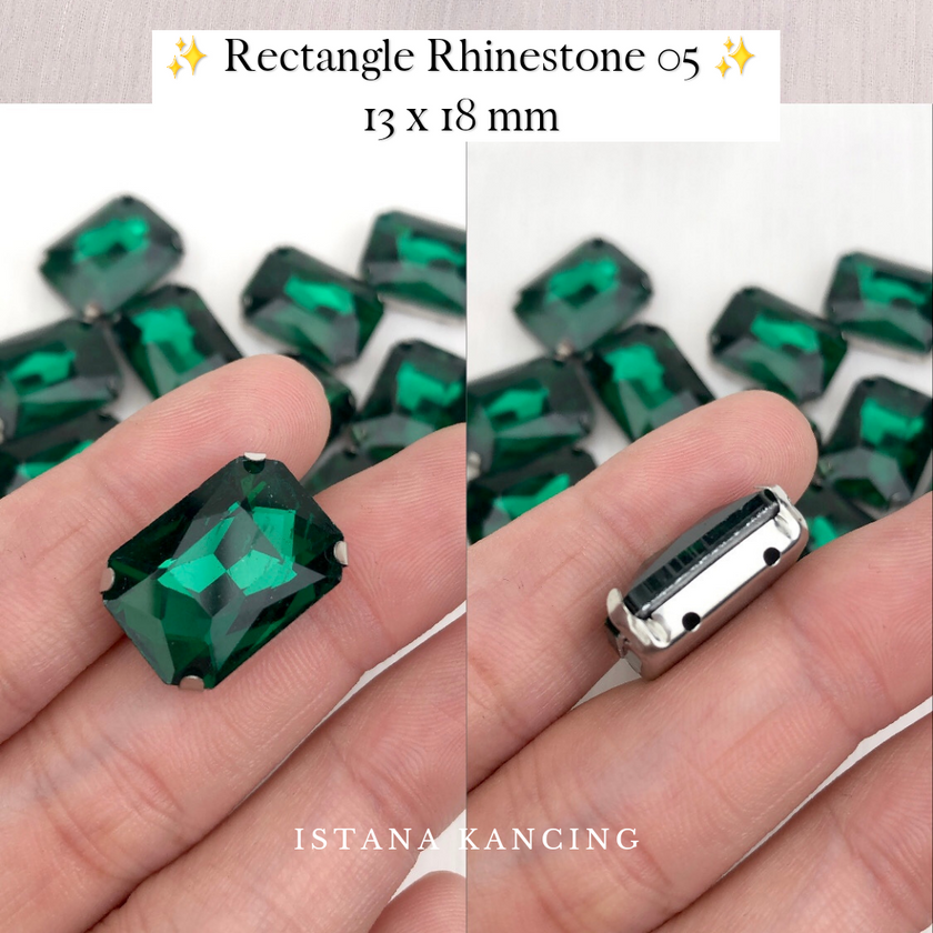 Rectangle Crystal Claw Setting 13x18mm