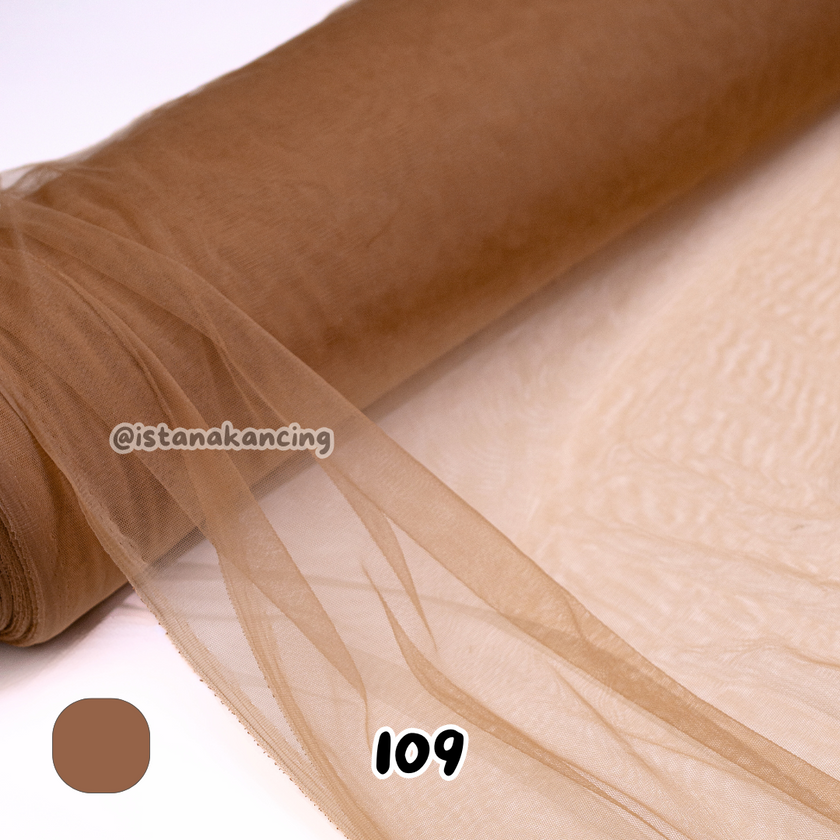 Kain Soft Tulle Lebar 150cm Brown Series