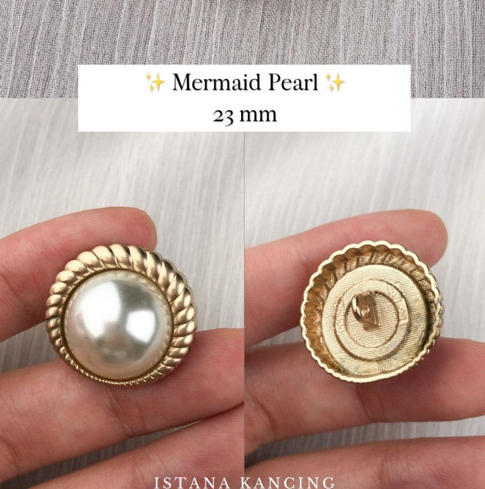 Mermaid Pearl Button