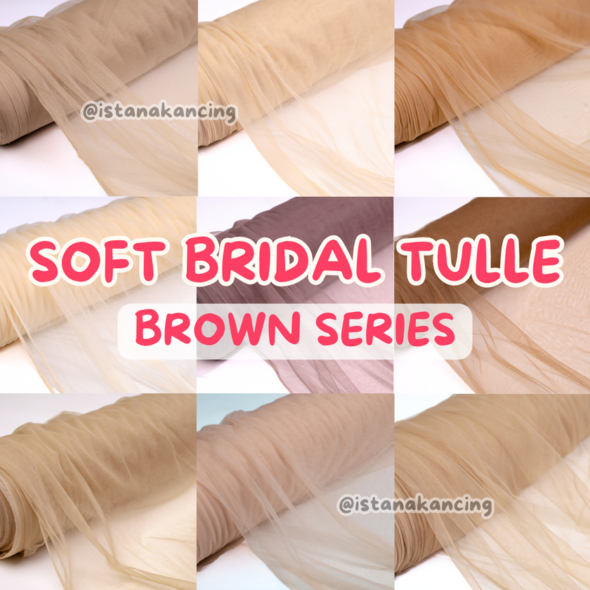 Kain Soft Tulle Lebar 150cm Brown Series
