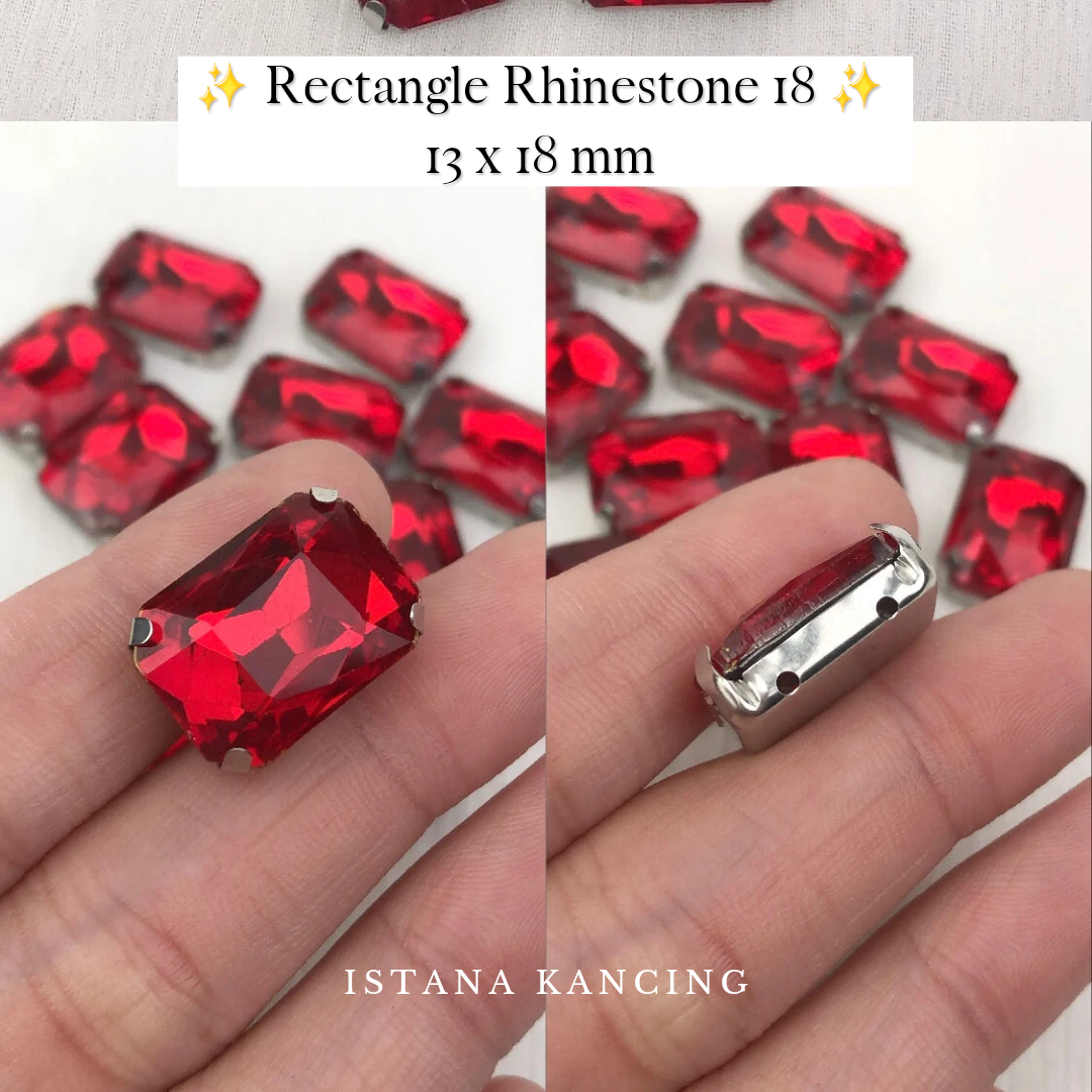 Rectangle Crystal Claw Setting 13x18mm