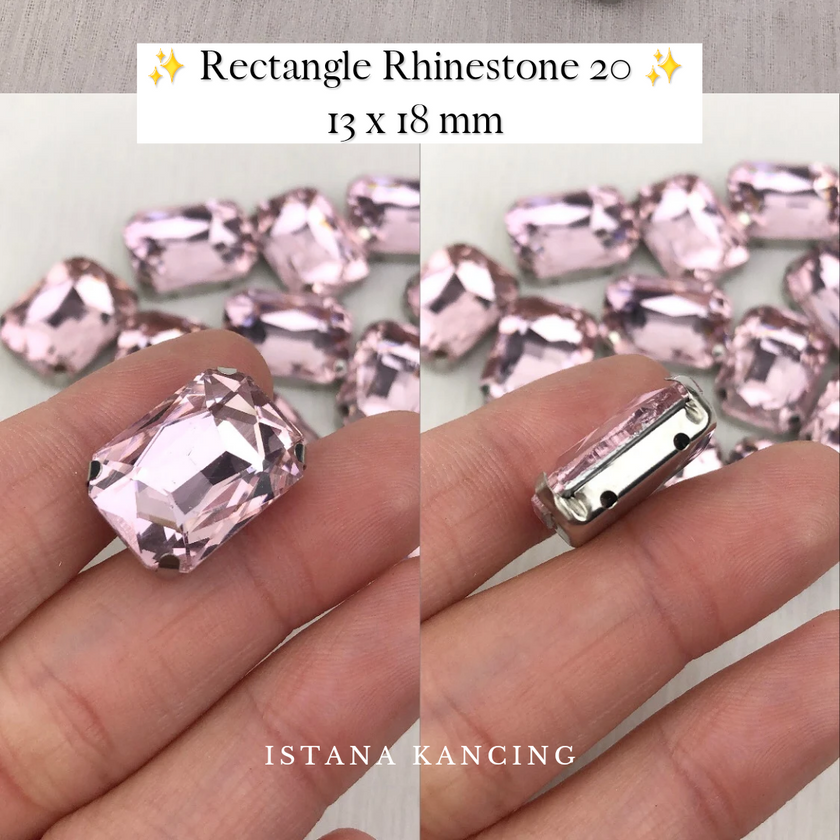 Rectangle Crystal Claw Setting 13x18mm