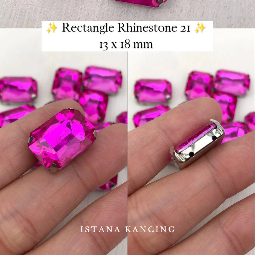 Rectangle Crystal Claw Setting 13x18mm