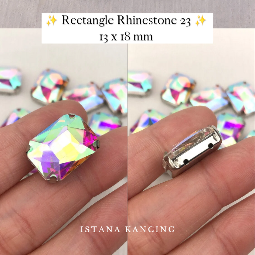 Rectangle Crystal Claw Setting 13x18mm