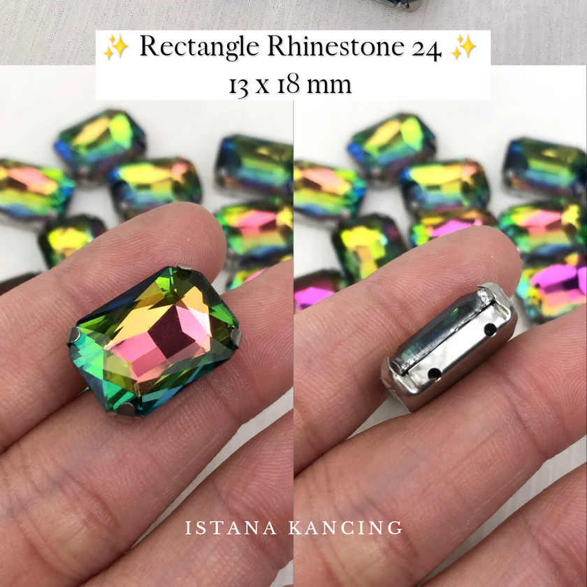 Rectangle Crystal Claw Setting 13x18mm