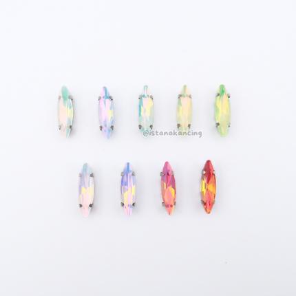 Navette Pastel Rhinestone 15mm