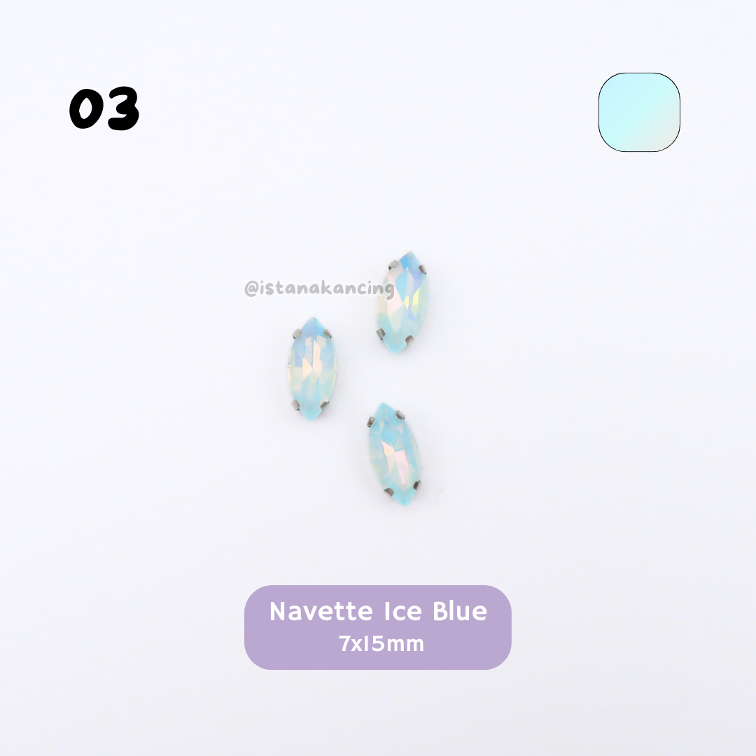 Navette Pastel Rhinestone 7x15mm