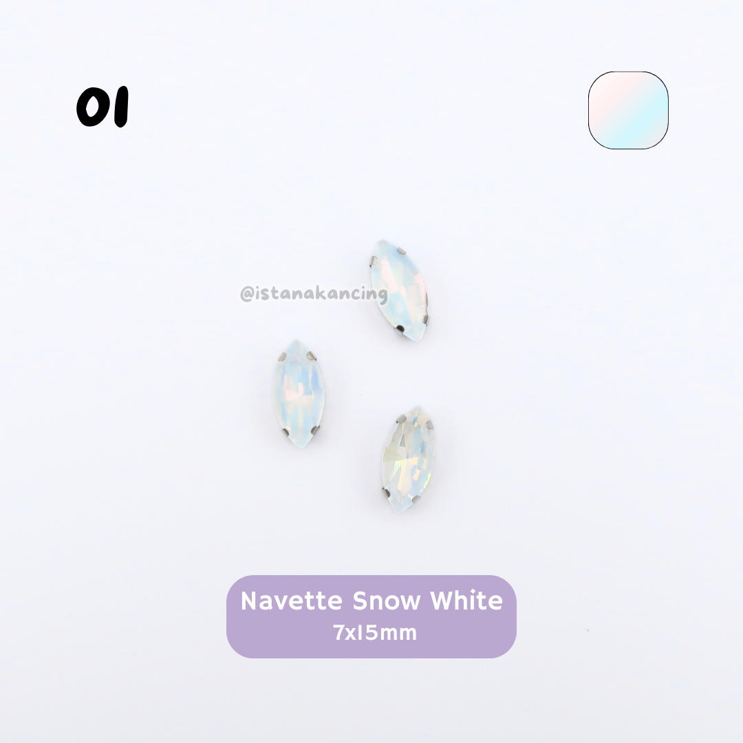 Navette Pastel Rhinestone 7x15mm