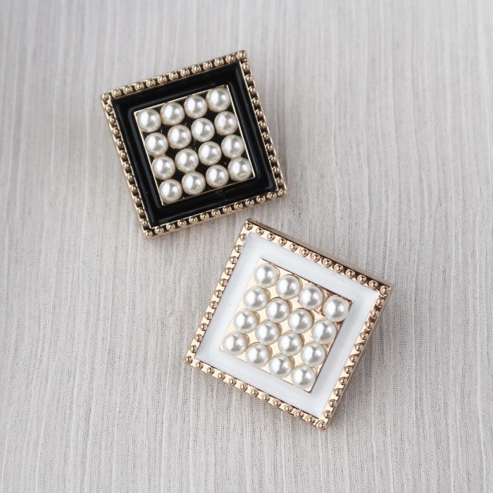 Medalion Square Kancing Pearl 20mm