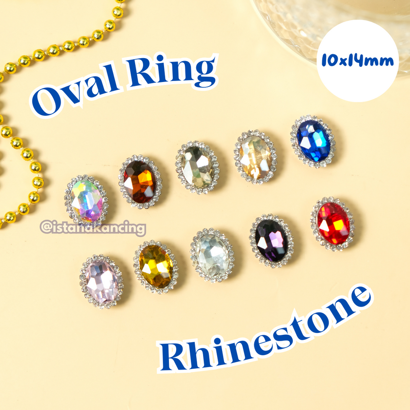 Oval Ring Crystal Claw Setting 10x14mm