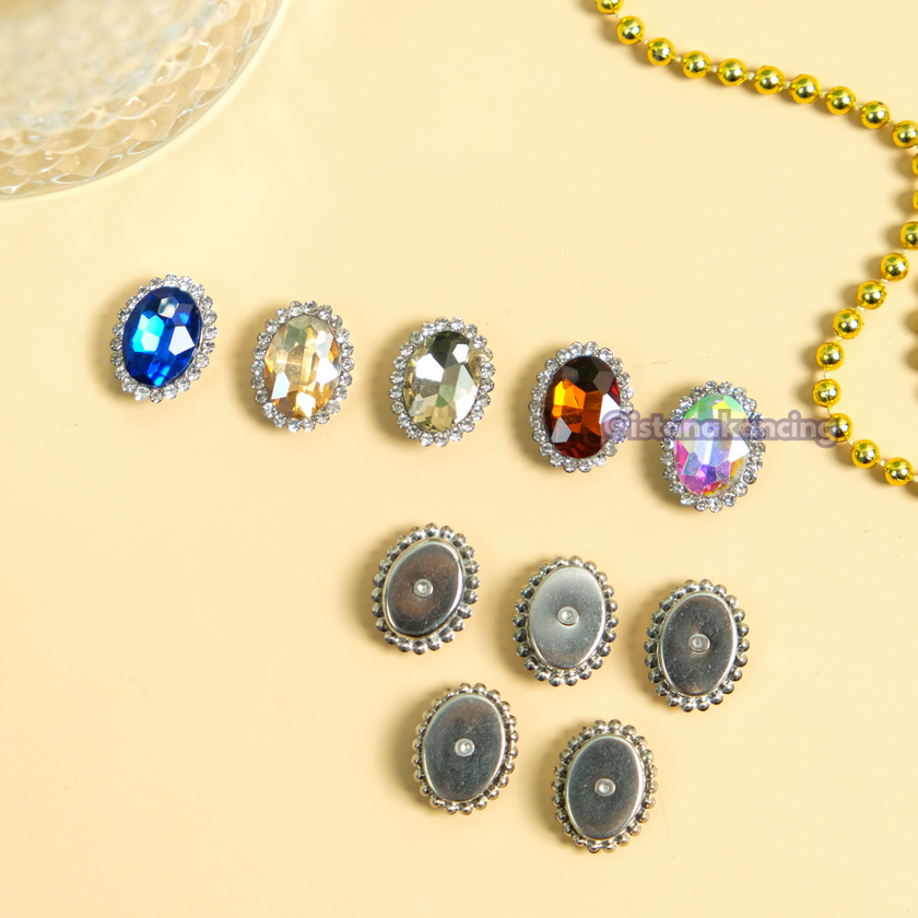 Oval Ring Crystal Claw Setting 10x14mm