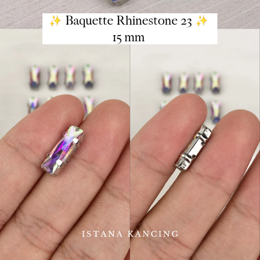Baguette Crystal Claw Setting 15mm