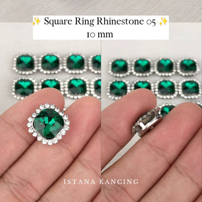 Square Ring Crystal Claw Setting 10mm