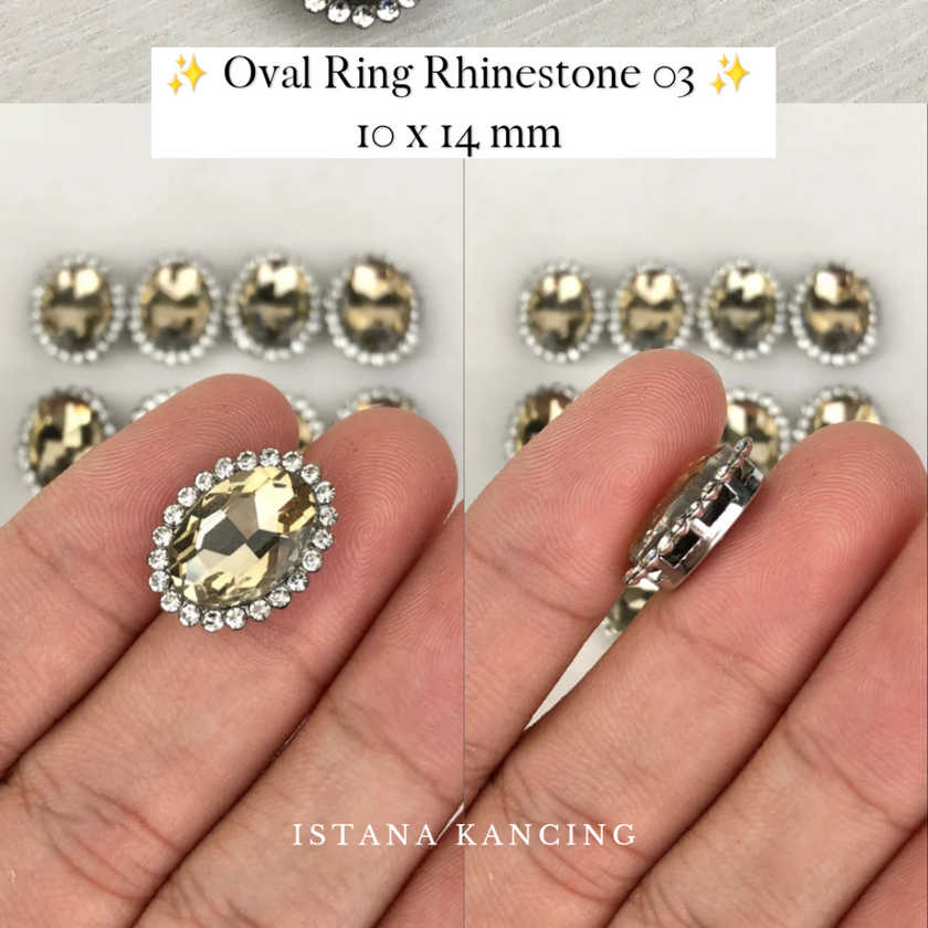 Oval Ring Crystal Claw Setting 10x14mm