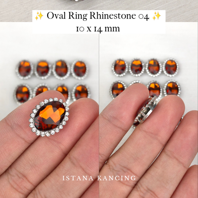 Oval Ring Crystal Claw Setting 10x14mm