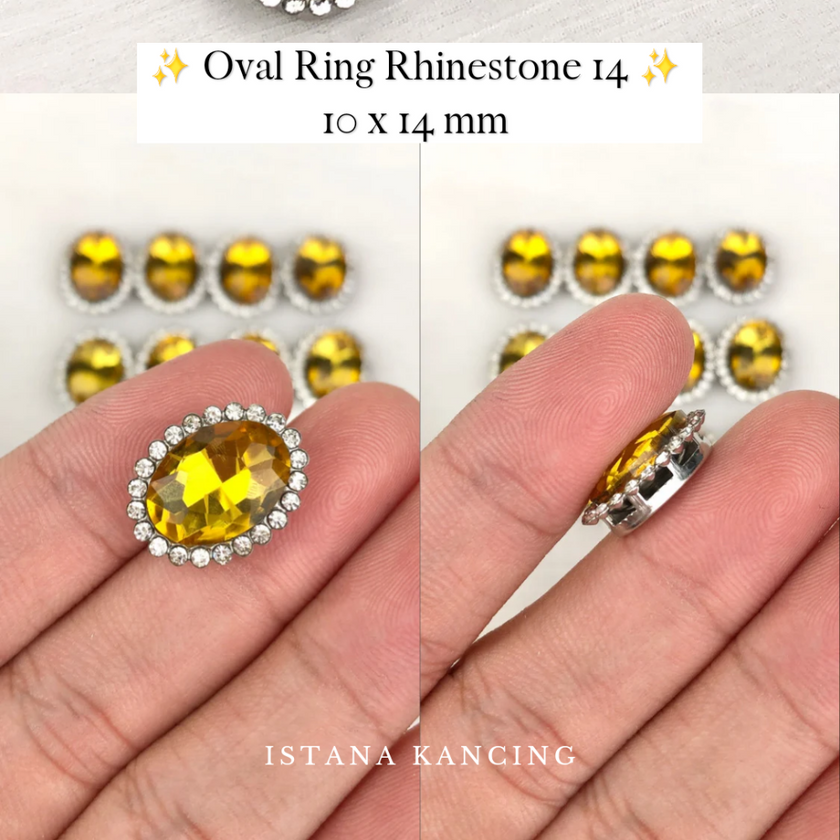 Oval Ring Crystal Claw Setting 10x14mm