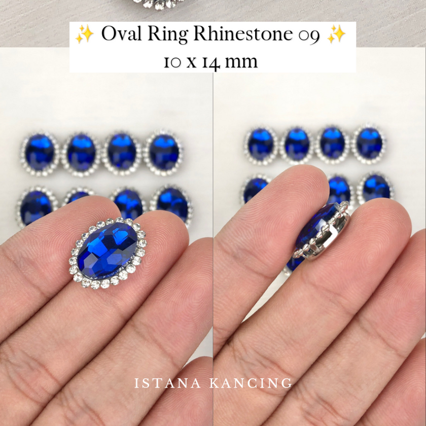 Oval Ring Crystal Claw Setting 10x14mm