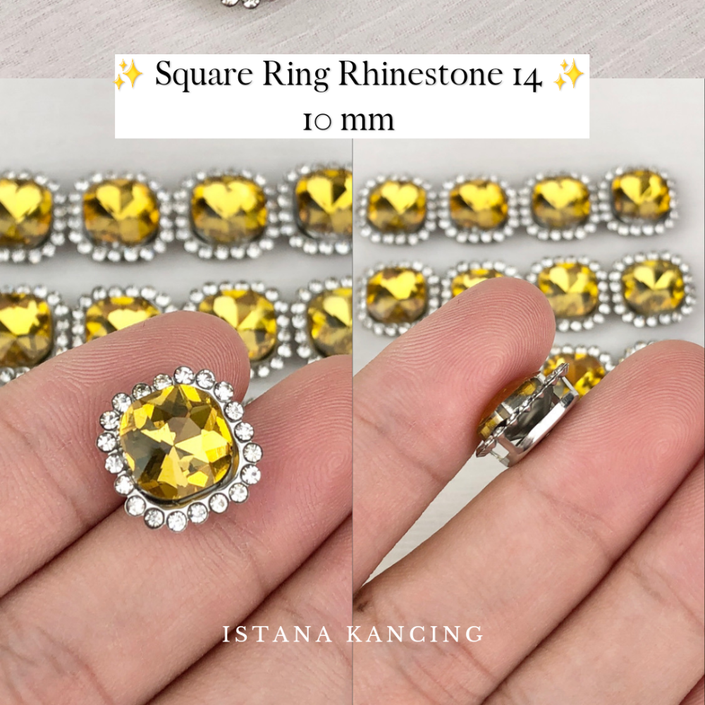 Square Ring Crystal Claw Setting 10mm