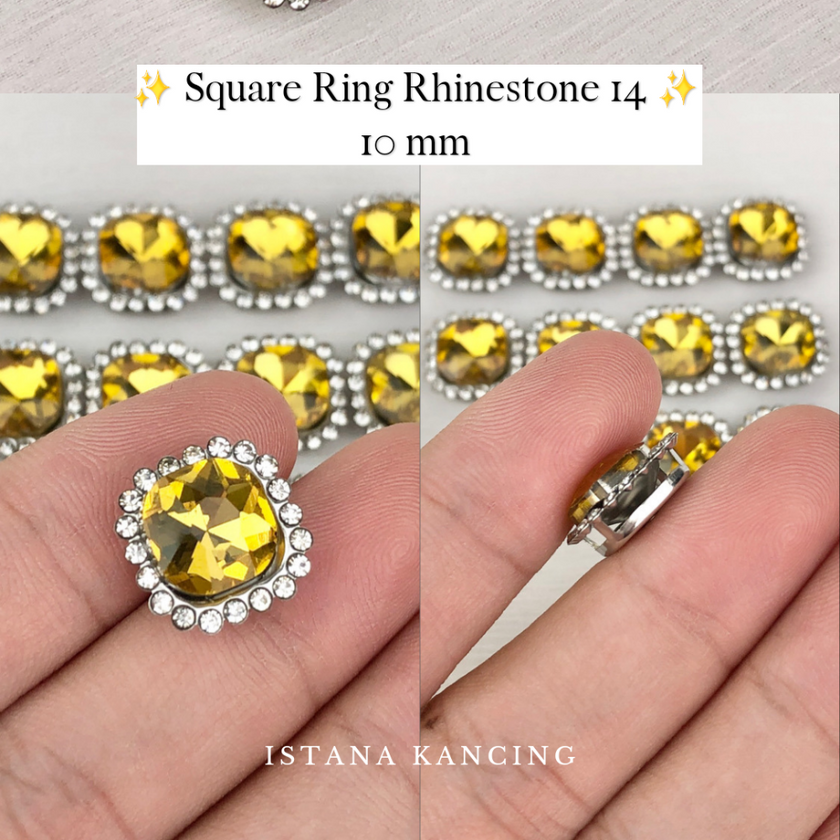 Square Ring Crystal Claw Setting 10mm