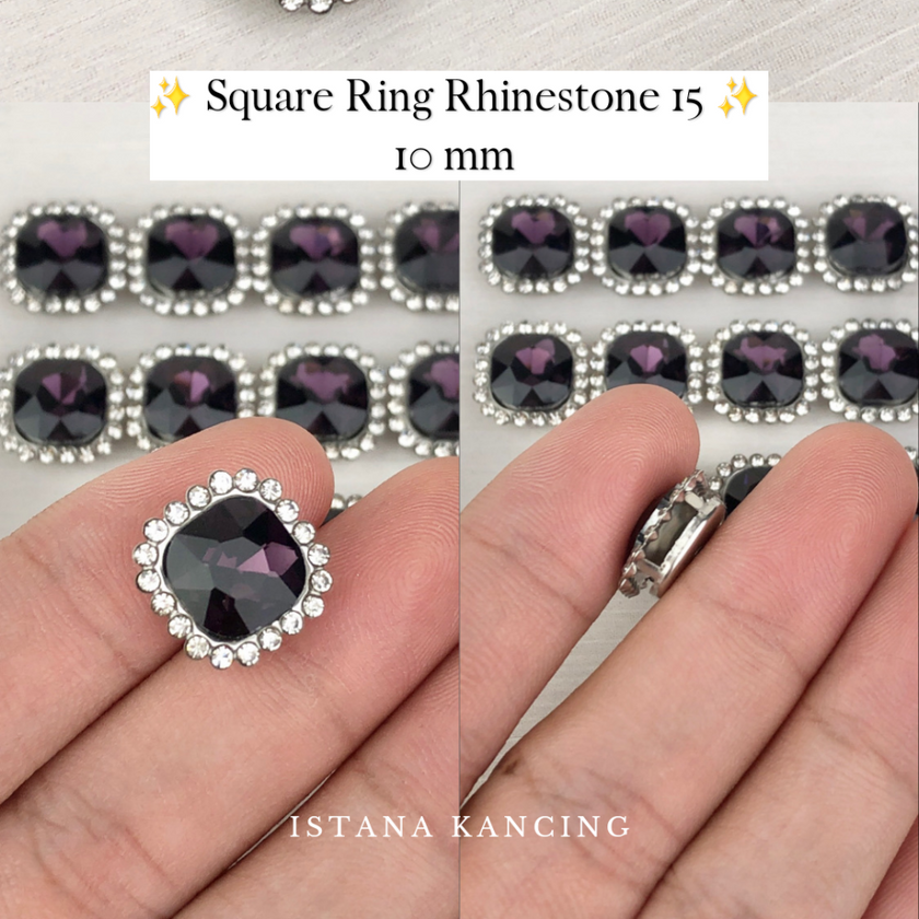 Square Ring Crystal Claw Setting 10mm