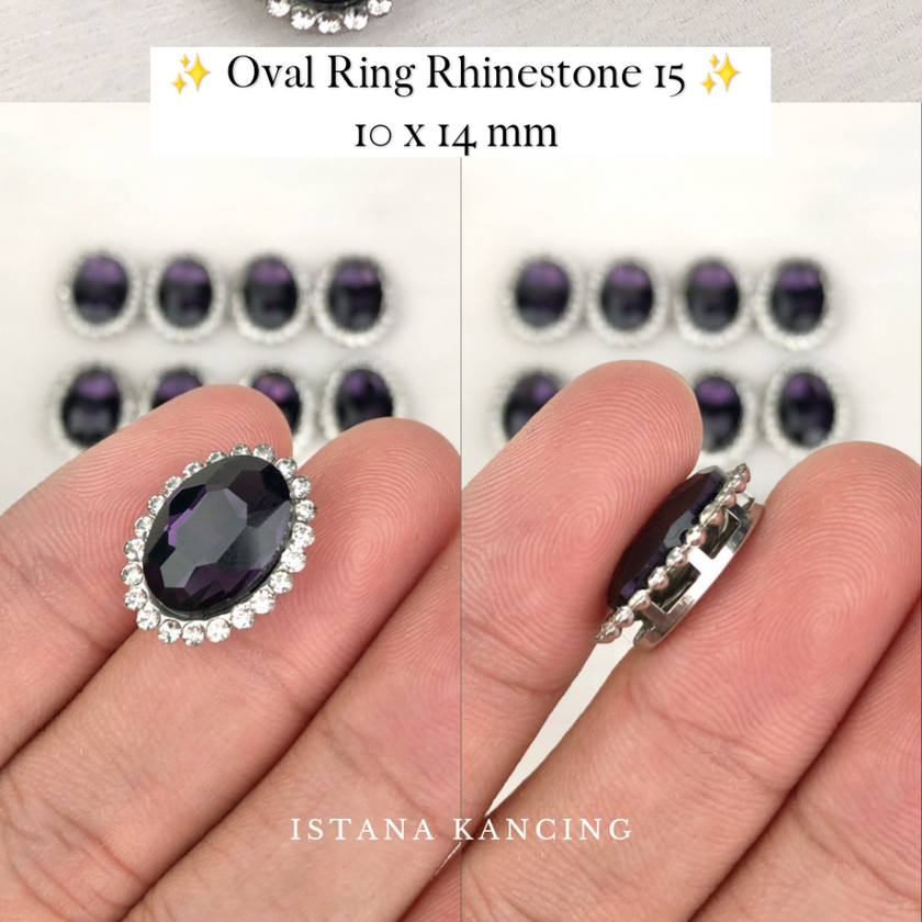 Oval Ring Crystal Claw Setting 10x14mm