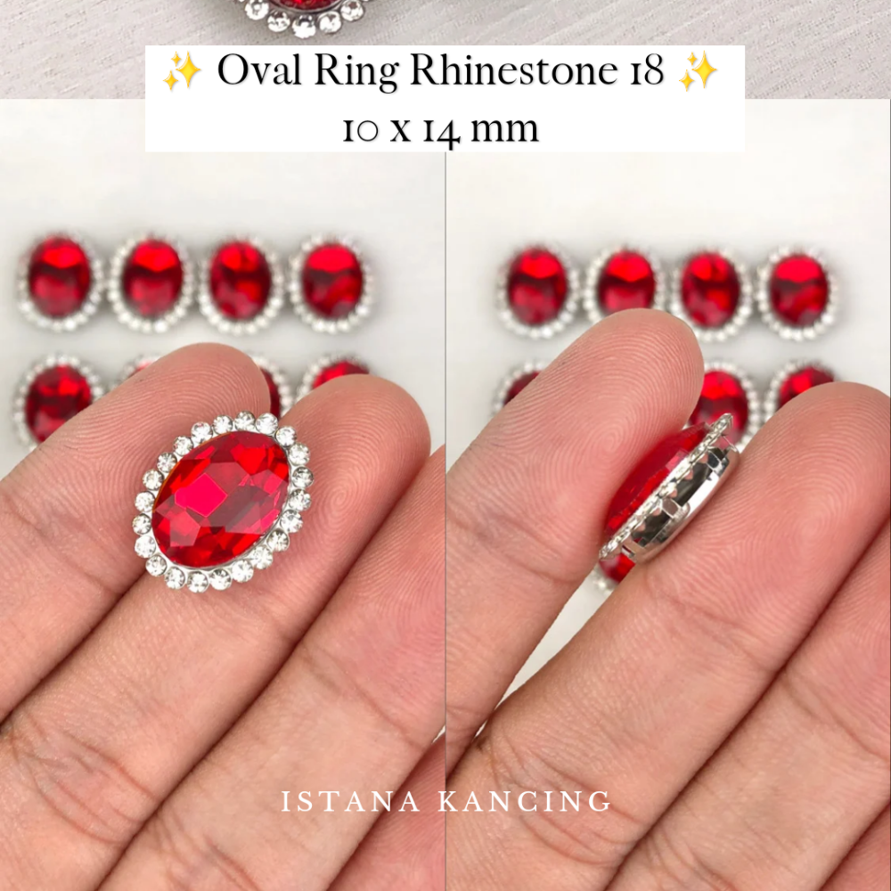 Oval Ring Crystal Claw Setting 10x14mm