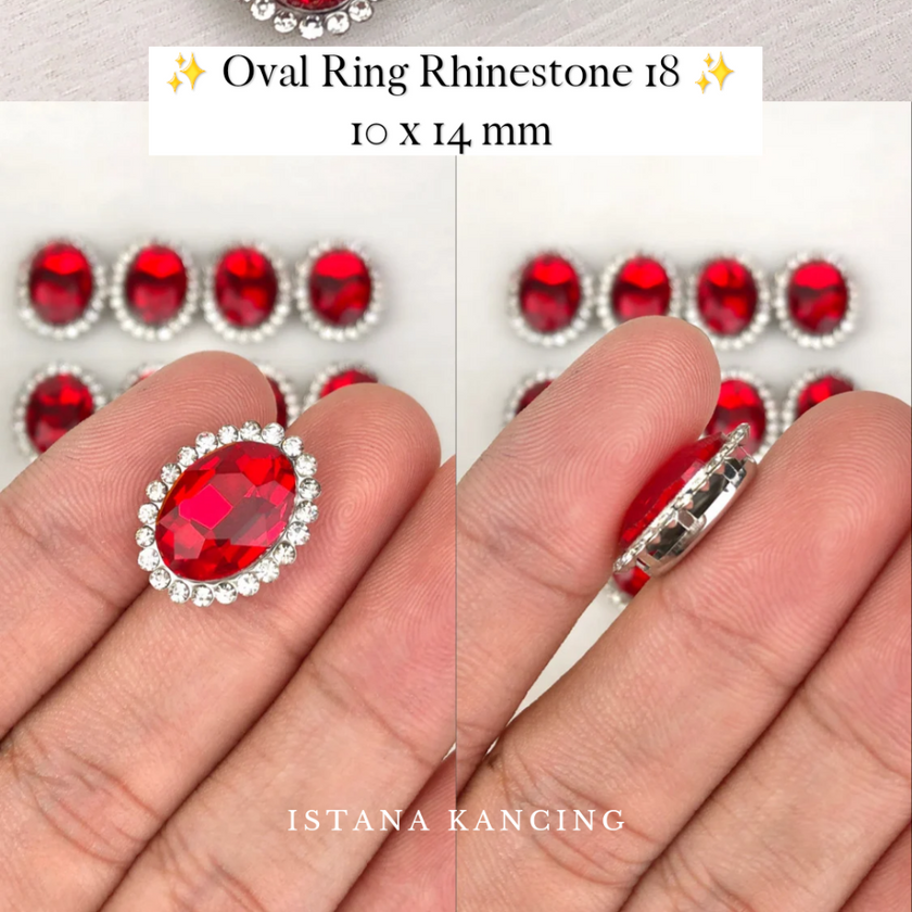 Oval Ring Crystal Claw Setting 10x14mm