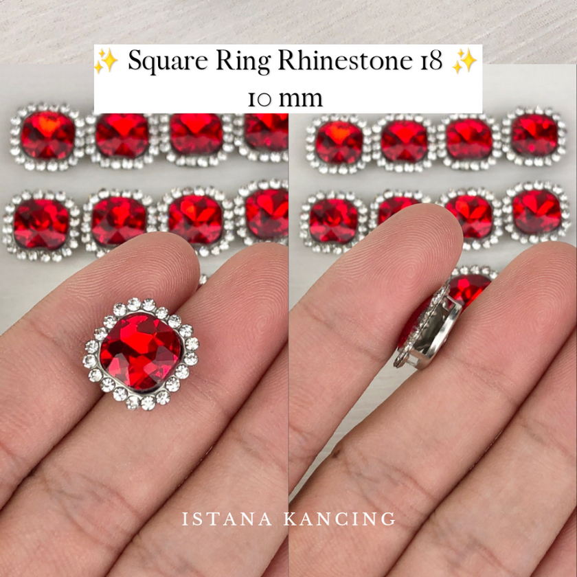 Square Ring Crystal Claw Setting 10mm