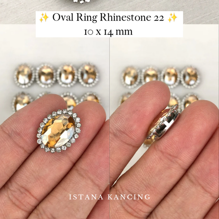 Oval Ring Crystal Claw Setting 10x14mm