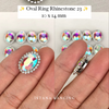 Oval Ring Crystal Claw Setting 10x14mm