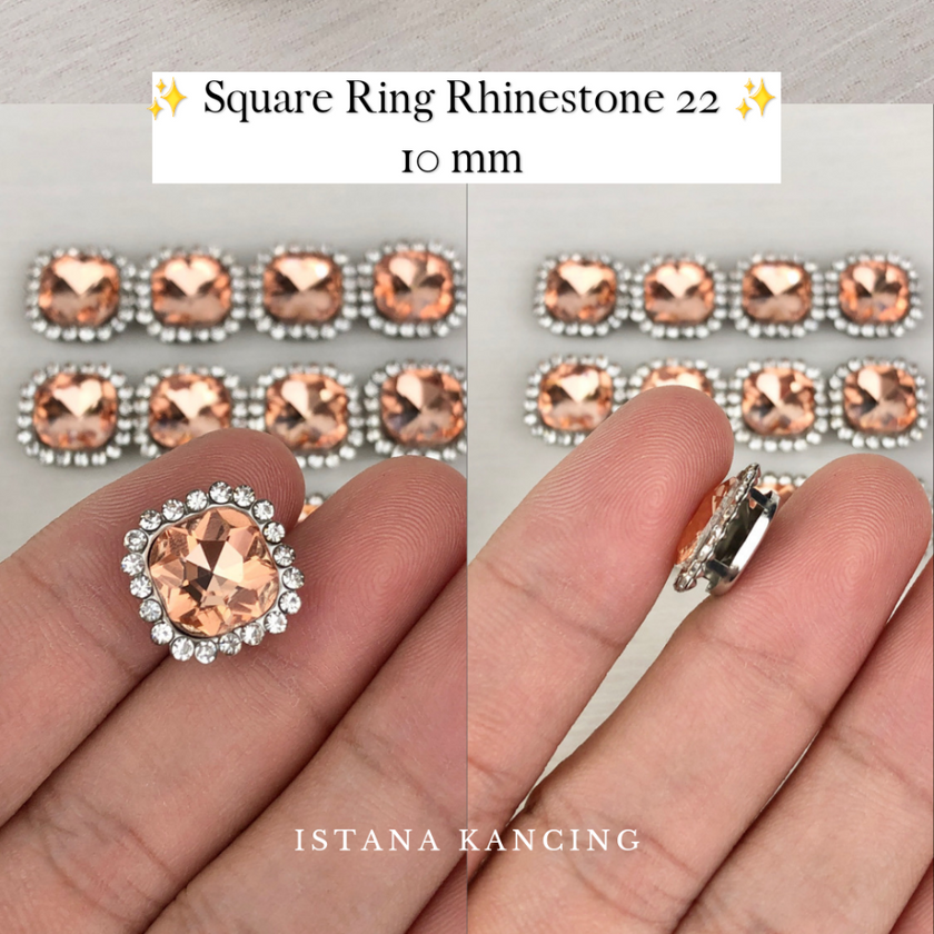 Square Ring Crystal Claw Setting 10mm