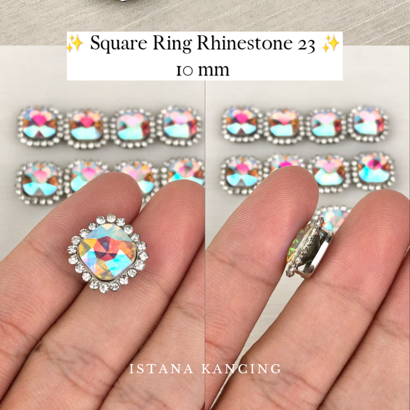 Square Ring Crystal Claw Setting 10mm