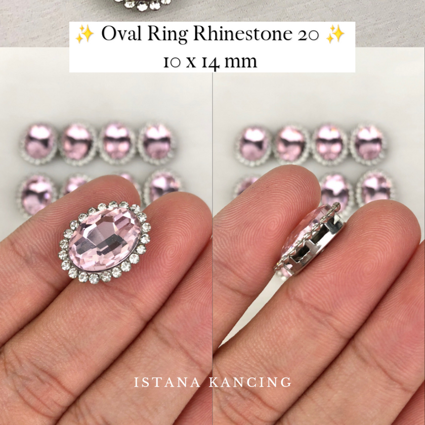 Oval Ring Crystal Claw Setting 10x14mm
