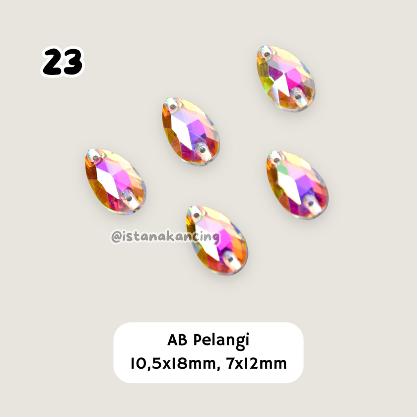 Kristal Jahit Tear Drop