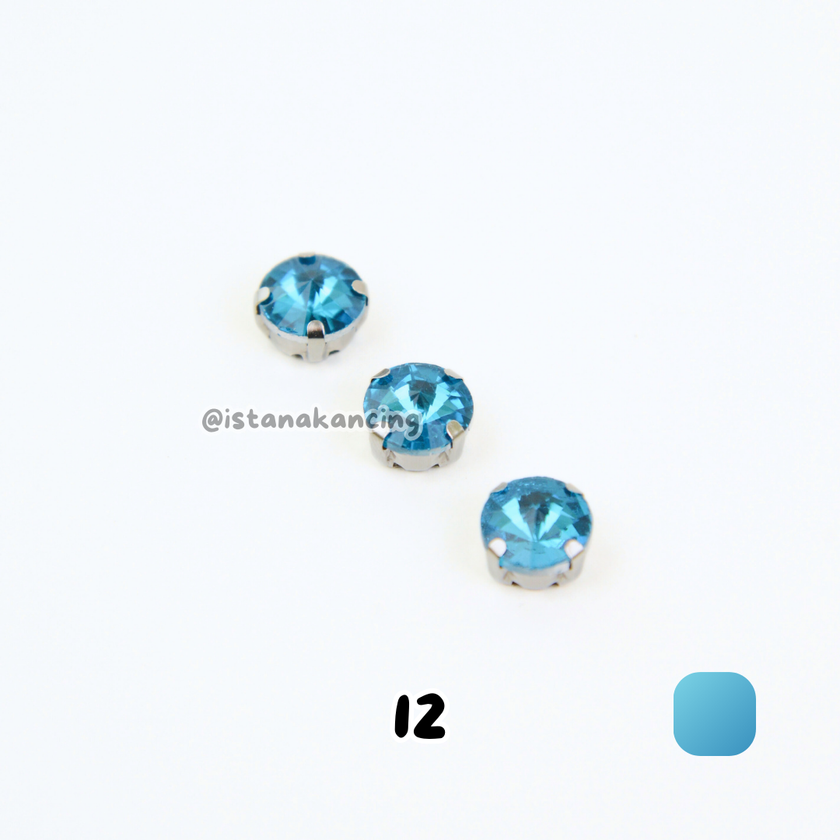 Round 10mm Rhinestone Kristal Cangkang