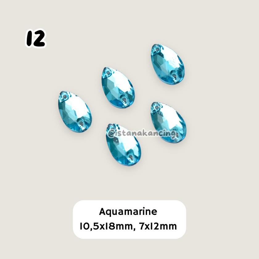 Kristal Jahit Tear Drop