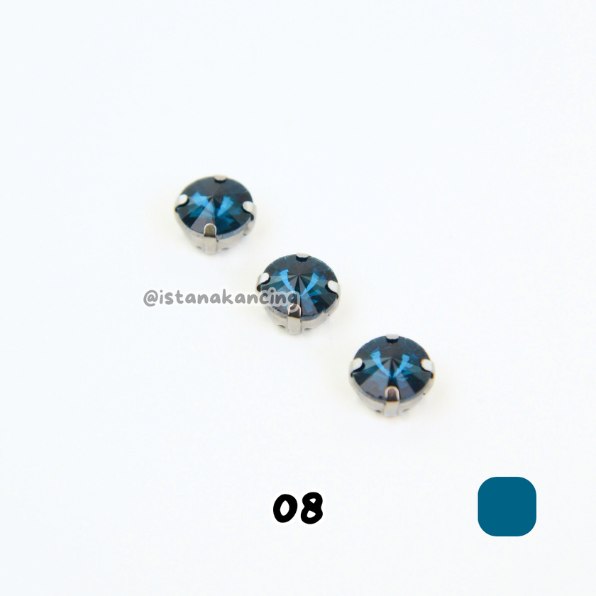 Round 10mm Rhinestone Kristal Cangkang