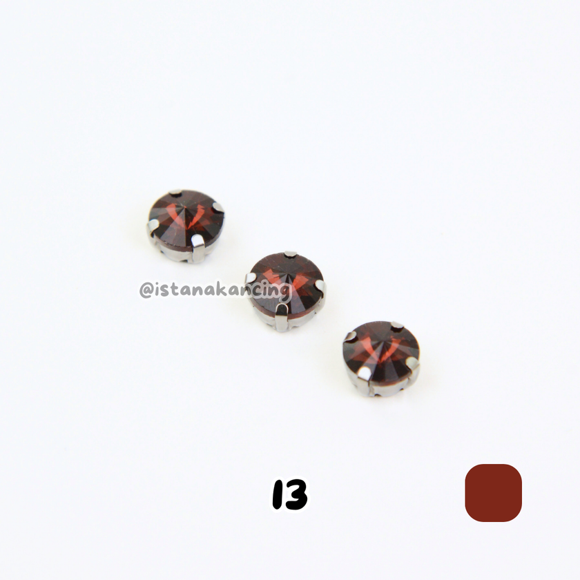 Round 10mm Rhinestone Kristal Cangkang