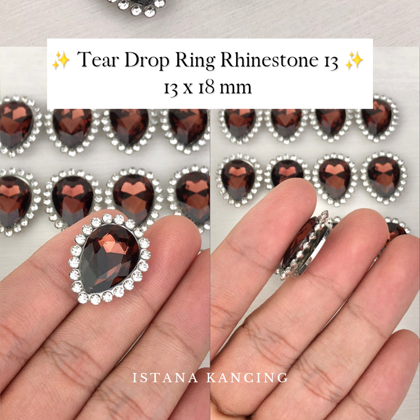 Tear Drop Ring 13x18mm