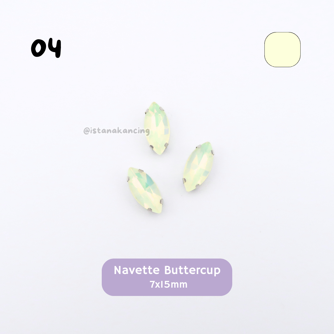 Navette Pastel Crystal Claw Setting 7x15mm