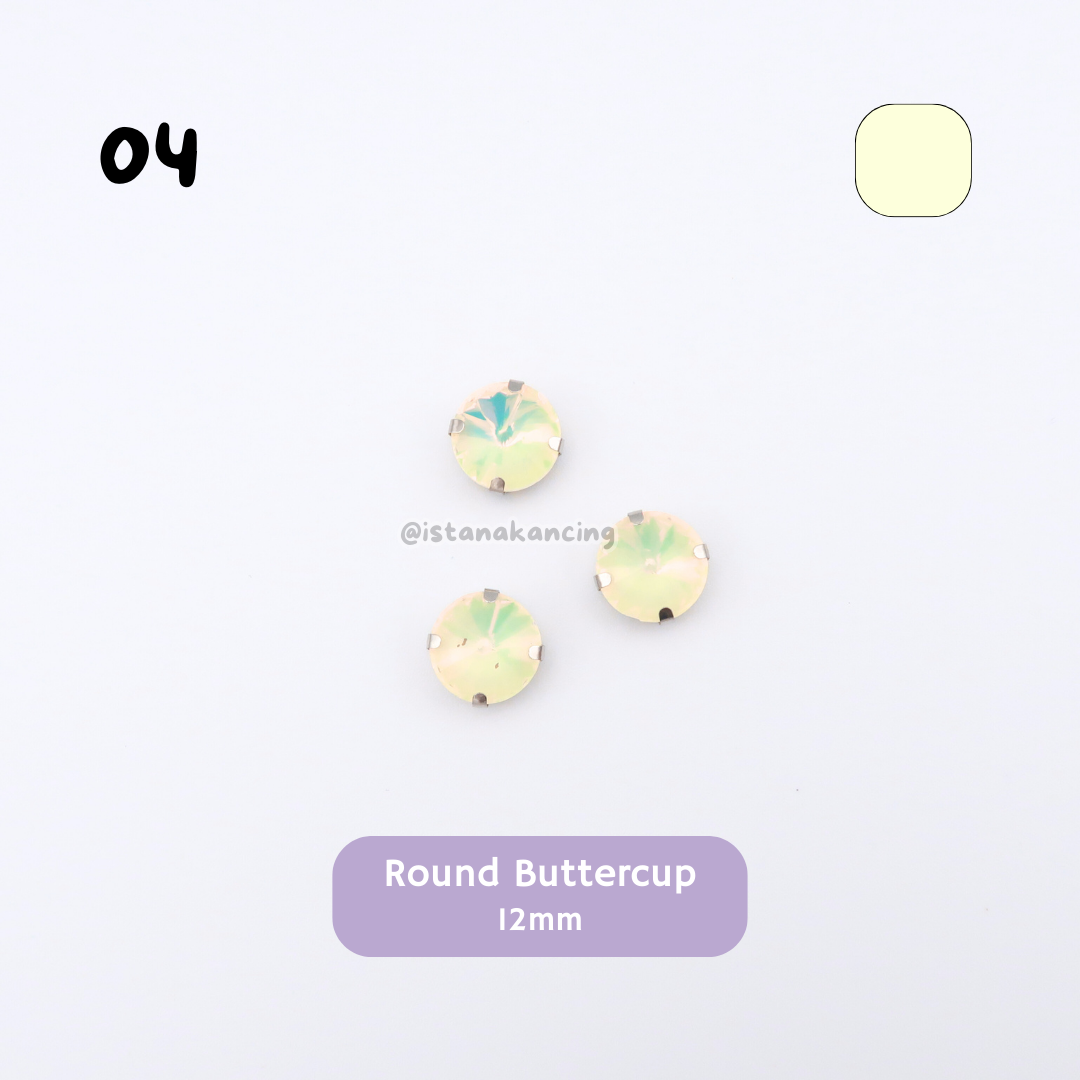 Round Pastel Crystal Claw Setting 12mm