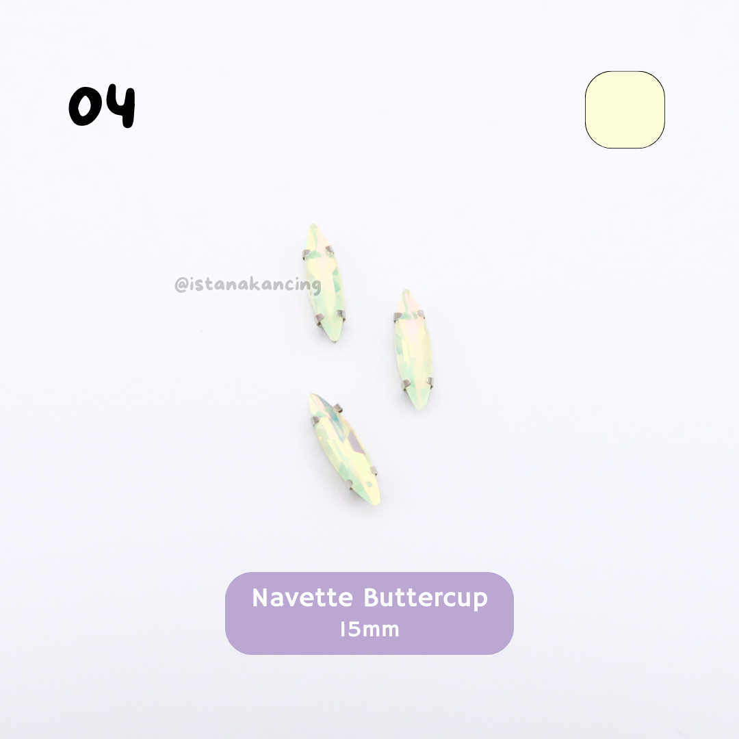 Navette Pastel Crystal Claw Setting 15mm