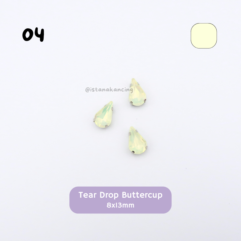 Tear Drop Pastel Crystal Claw Setting 8x13mm