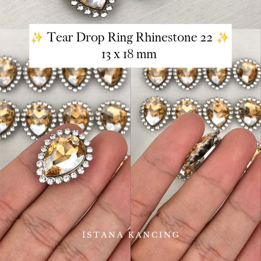 Tear Drop Ring 13x18mm